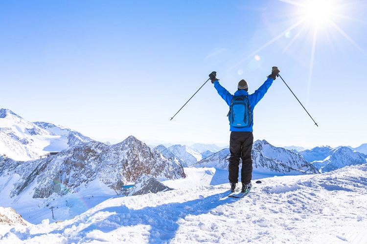 Beste Aussicht beim Skifahren