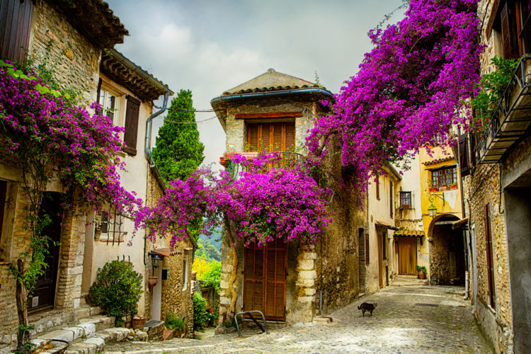 Aufnahme eines Altstadt-Straßenzuges in der Provence