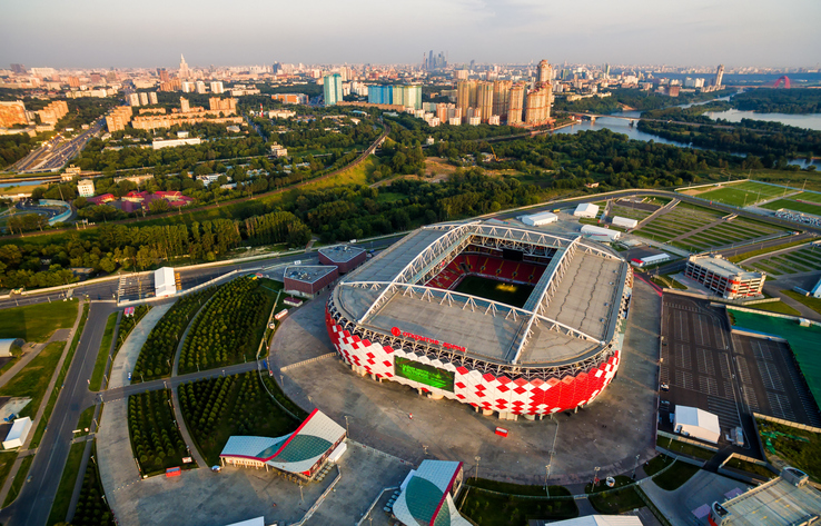 Moskau von Oben mit Olympiastadion Luschniki im Fokus